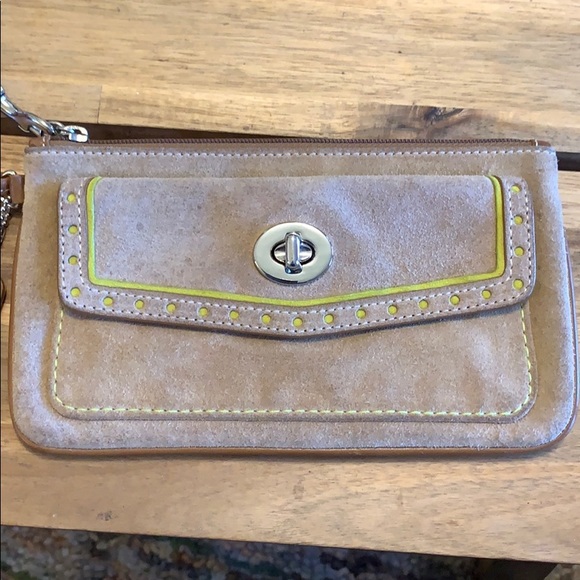 Coach suede wallet wristlet - Picture 2 of 9